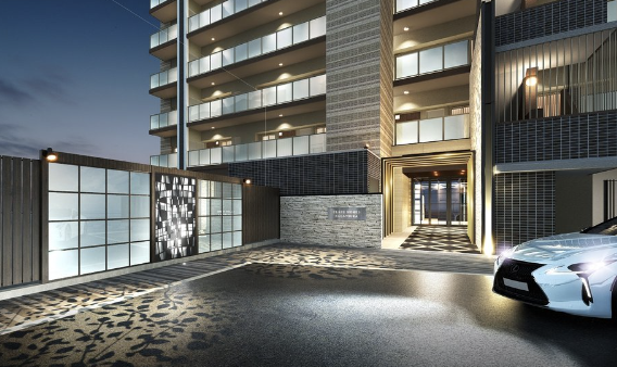 ファイル:クレアホームズ長束 ザ・レジデンス エントエランスアプローチ完成予想図.png