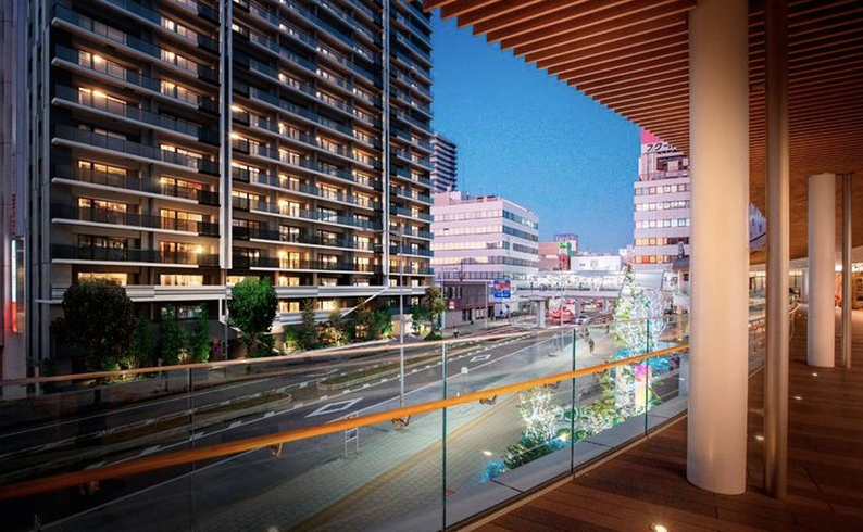 ファイル:ザ・パークハウス 川越フロント 外観完成予想CG(U PLACE2階より駅方面を望む).png