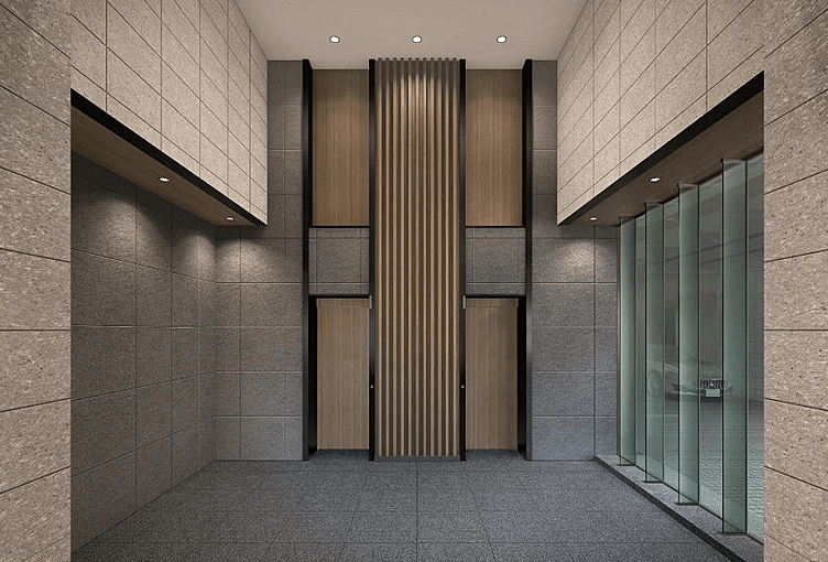 ファイル:シティタワー虎ノ門 1階エレベーターホール完成予想図.png