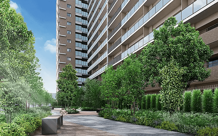 ファイル:ウエリス八千代村上 イーストアベニュー完成予想図.png