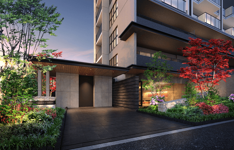 ファイル:クレヴィア長岡天神 エントエランスアプローチ完成予想図.png