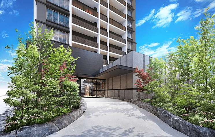 ファイル:ザ・サンパーク小倉駅タワーレジデンス エントエランスアプローチ完成予想図.png