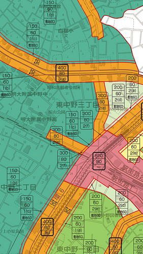 ファイル:Brillia(ブリリア)東中野 Station Front 用途地域.jpg