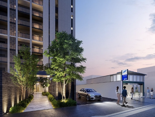 ファイル:グランドオーク別府ステーションリンク エントエランスアプローチ完成予想図完成予想図.png