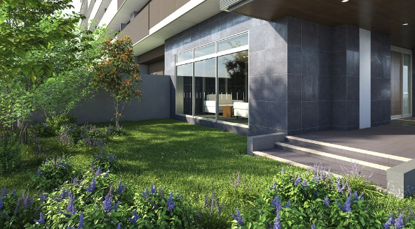 ファイル:アルファスマート西和田 植栽(エントランス周り)完成予想図.png